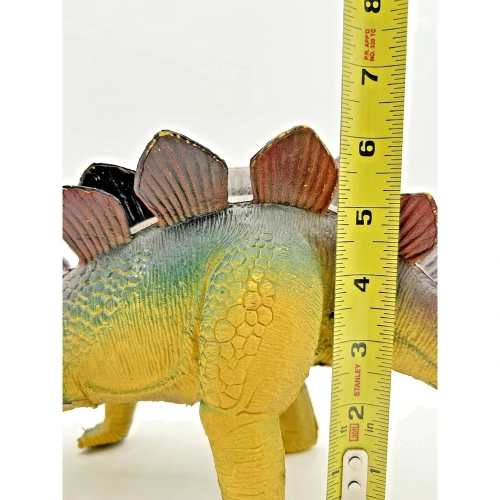 Vintage Stegosaurus Dinosaur 15'' Green/Orange Dor Mei‎ 1986 Toy Prehistoric